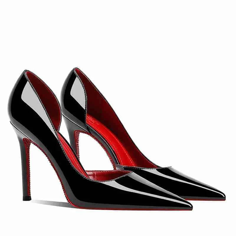 Women's heels 2025 New Luxury Brand Pumps Red Bottom Pointed Toe Rhinestone High Heels Elegant Stiletto Party Prom Ladies Shoes
