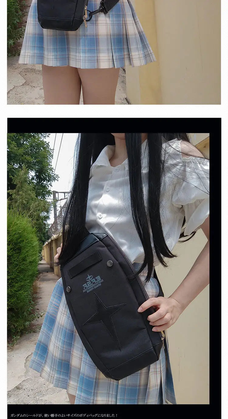 Gundam Mobile Suit Anime Peripheral Federal Army RX-78-2 Shoulder Messenger Bag Student Backpack Sports Outdoor Travel Bag Gift