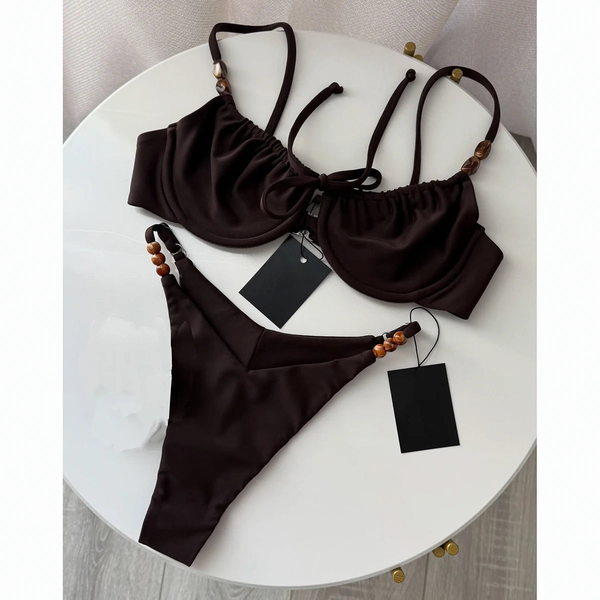 Push Up Bikinis 2026 Sexy Women Swimsuit Swimwear Female Bikini Set Beads Biquini Bathing Suit Dot Swimming Suit Beachwear