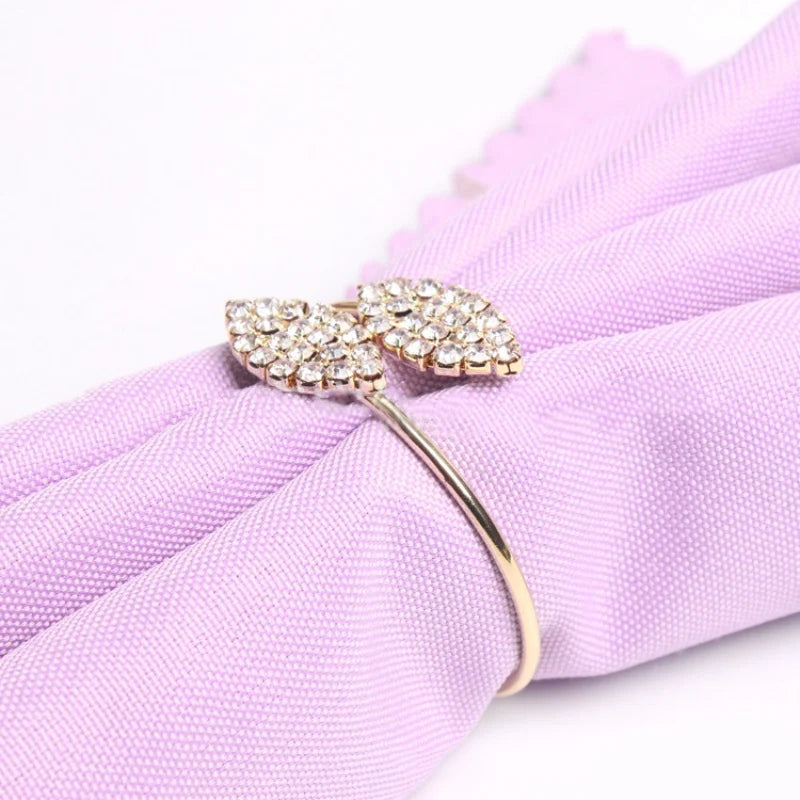 Napkin Ring, 12 Pcs Metal Napkin Rings Holder for Wedding Party Dinner Table Decoration (Leaf-Gold)