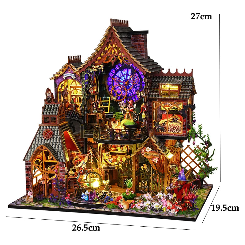 DIY Wooden Dollhouse Mini Building Kit Handmade Doll House Case Model 3D Puzzle Assembly With Furniture Toys For Christmas Gifts