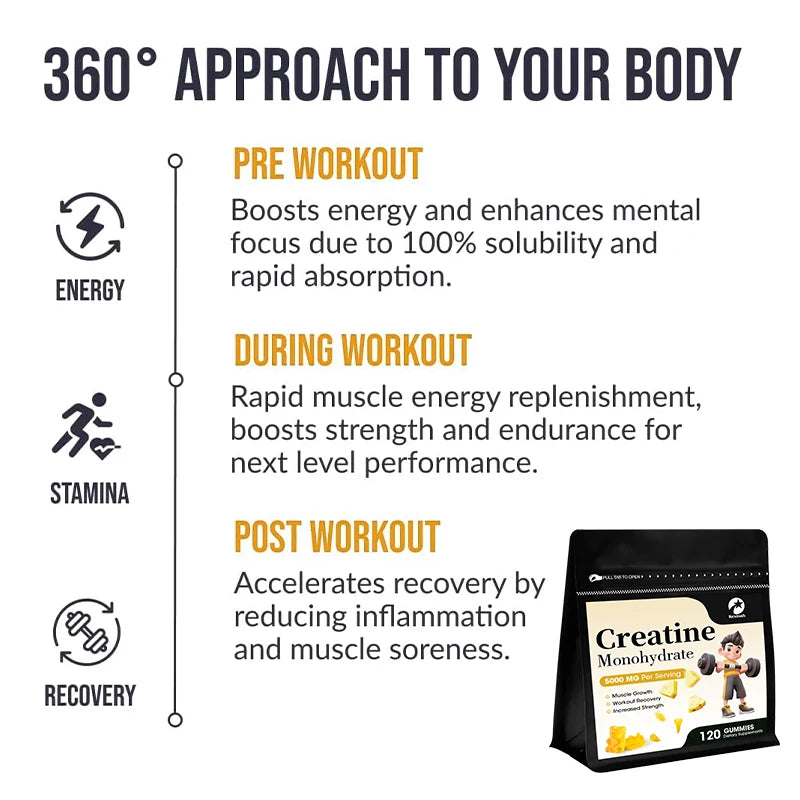 Creatine Monohydrate Gummies 5000 mg – Strength & Energy