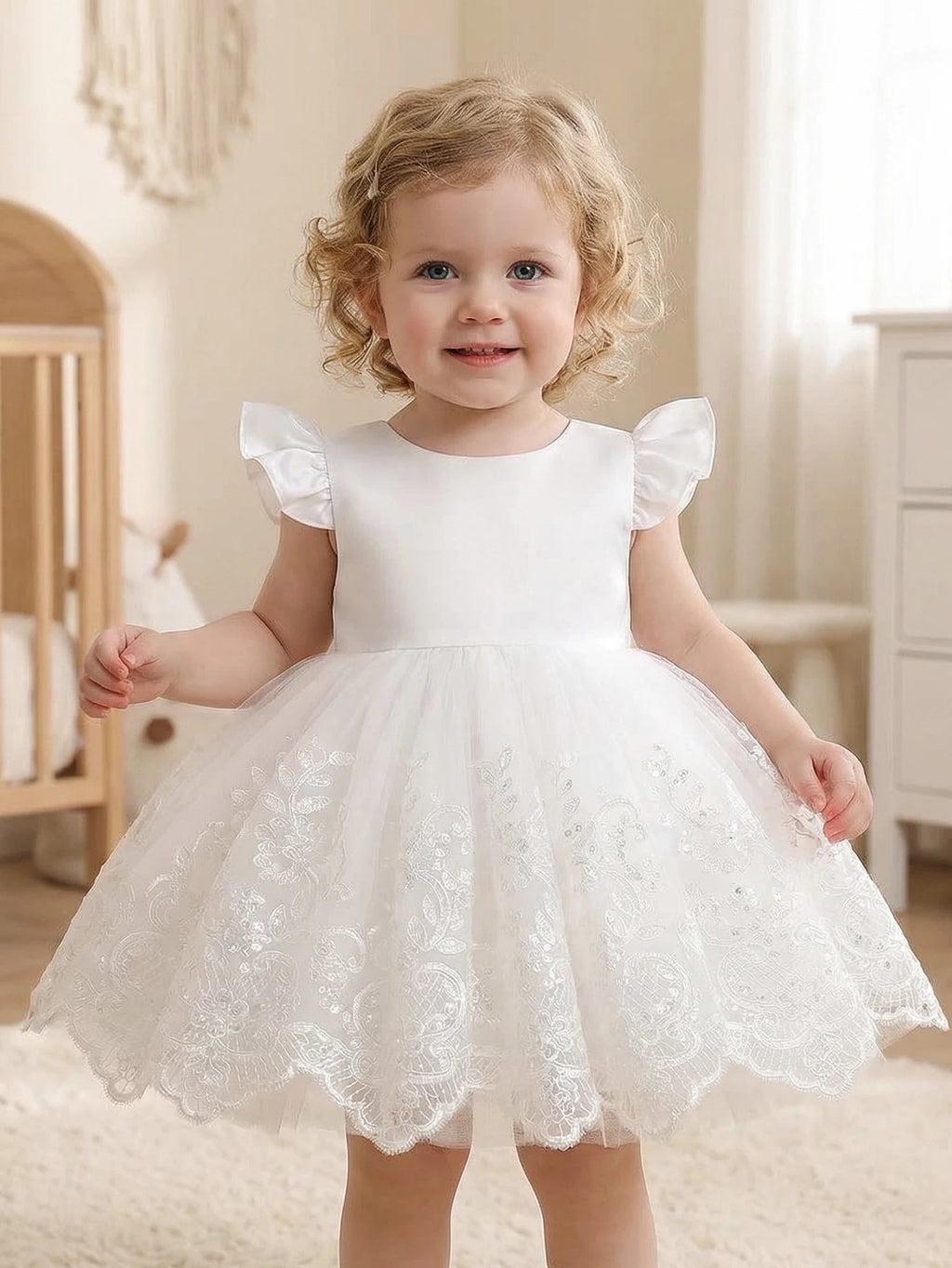 Baby Girl Casual Simple Woven White Round Neck Sleeveless Detachable Three-Dimensional Bow Dress Birthday Party,Evening Party