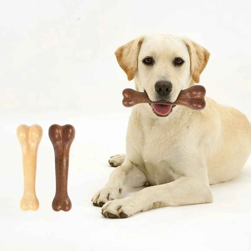 Durable Beef-Flavored Dog Chew Bone for Teeth Cleaning