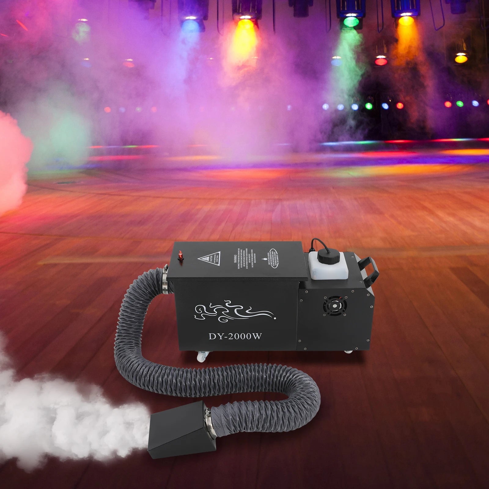 2000W Water Mist Machine Low Lying Fog Machine Ground Smoke Effect Equipment Performance for DJ Disco Wedding Party KTV Stage