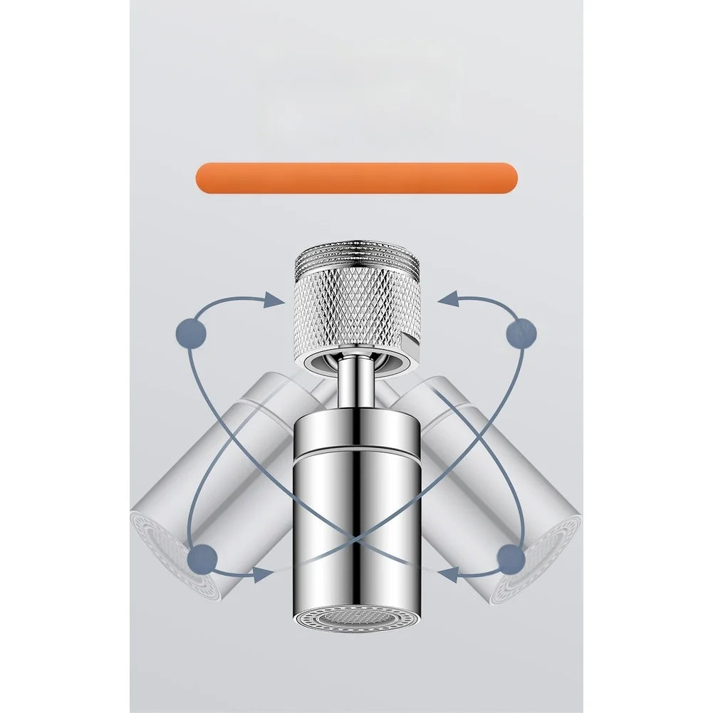 360 Degree Rotating Kitchen Faucet Extender With 3 Modes Spray Shower Stream For Splash Prevention Silver Adapter Included