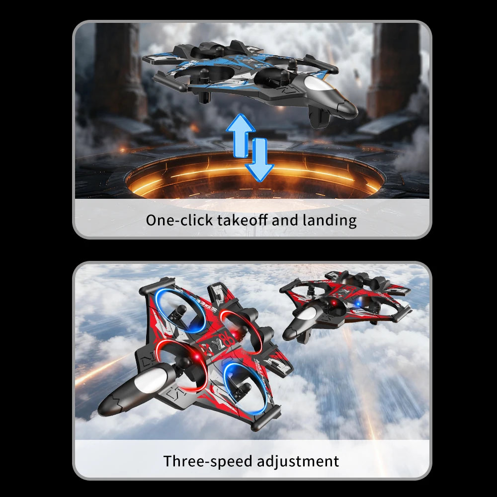 YL86 RC Plane Helicopter Three speed switching Aircraft Rolling at 360 °Fighter Hover at fixed height RC Drone Toys