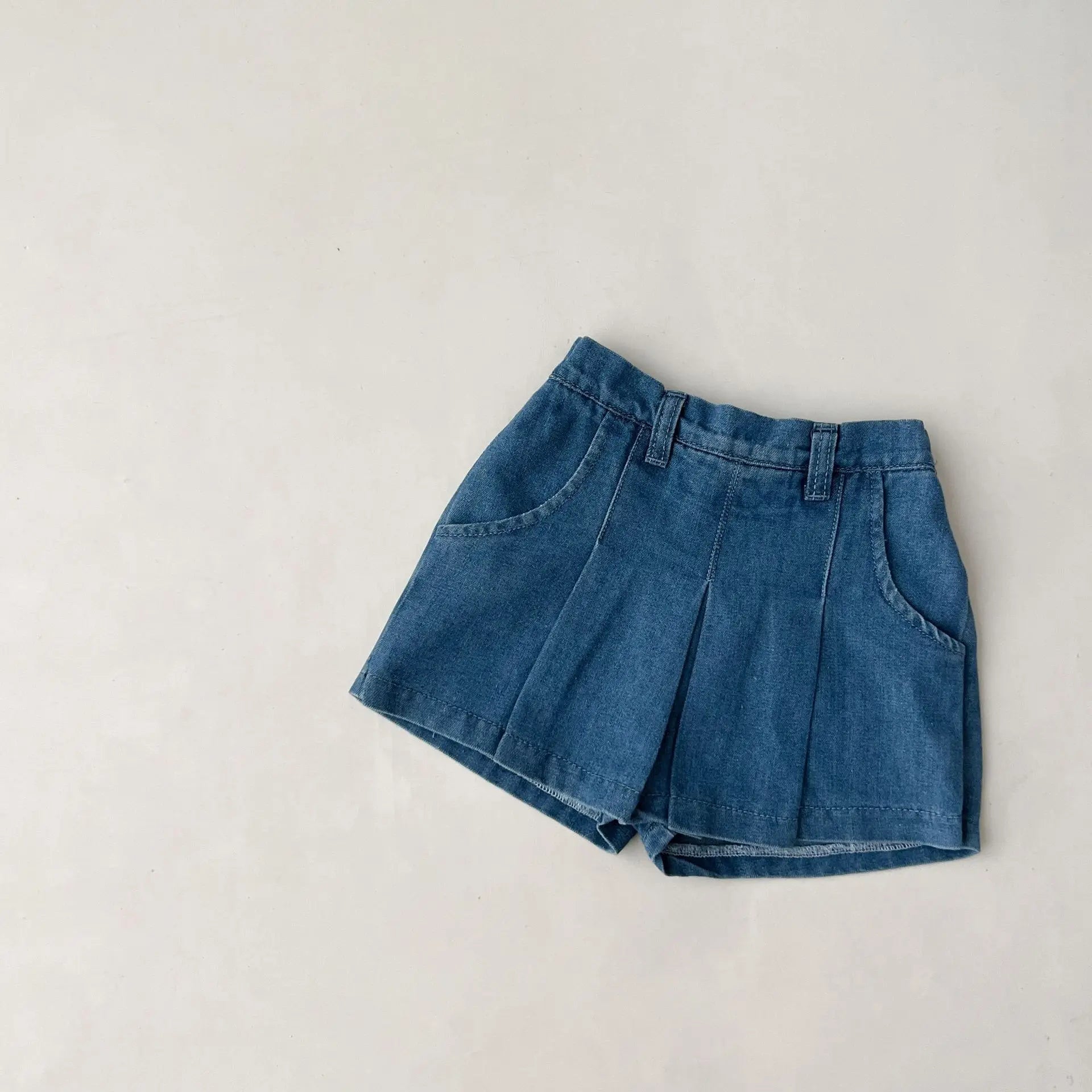 Fashionable Childrens Set Denim Top+Jeans Short Korean Version Girl Casual Sports Two-Piece Set 0-6 Year Old Childrens Cloth