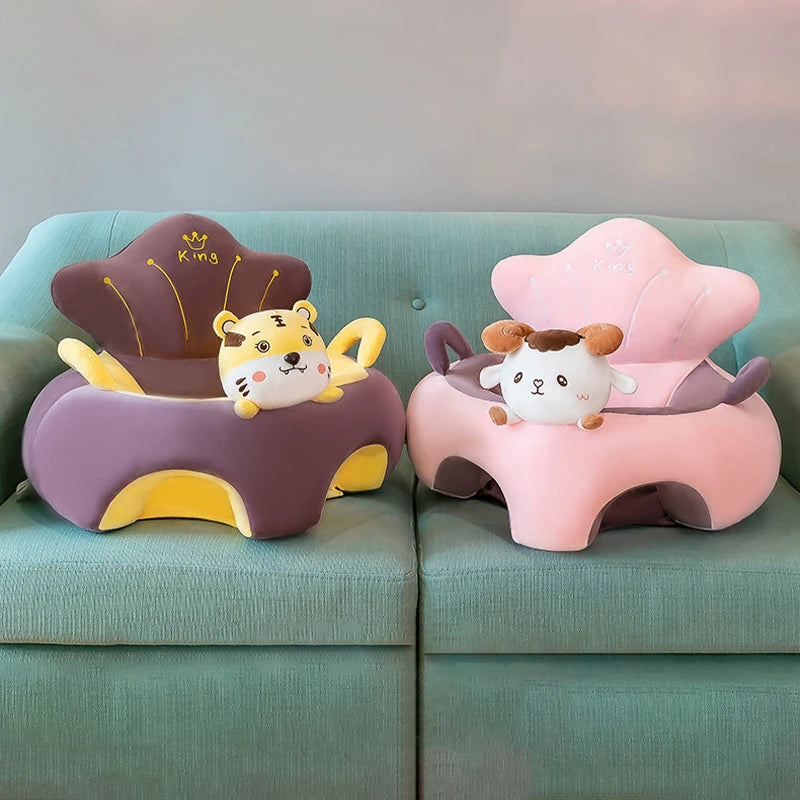 Baby Sofa Support Seat Cover Plush Chair Learn To Sit Comfortable Cartoon Toddler Nest Puff Wash No Stuffing Cradle
