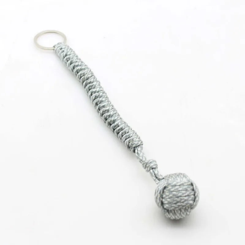 Emergency Escape Parachute Rope Woven Steel Ball Self-defense Ball Hand Woven Multifunctional Parachute Rope Woven Keychain