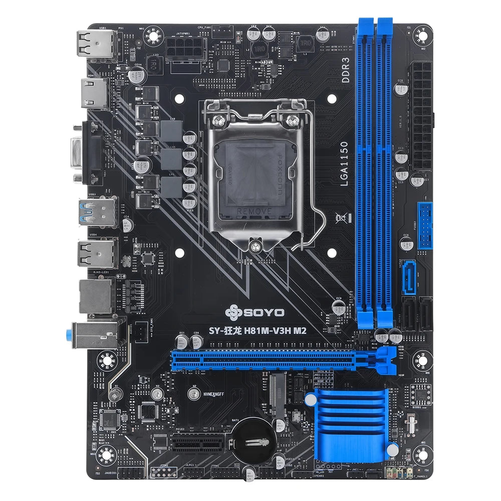 H81M Gaming Motherboard TPM GDDR3 i3 4160 CPU 8G*1 ram comboIntel Kit xeon B85 LGA1150 PCIe3.0x16 M.2 SATA3.0 8pin HDMI VGA SOYO