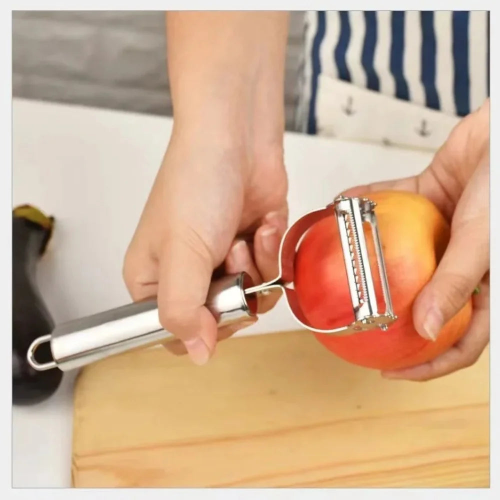 Kitchen Vegetable Peeler Stainless Steel Melon Planer Double-Head Peeler Household Multiple-Function Fruit And Vegetable Peeler