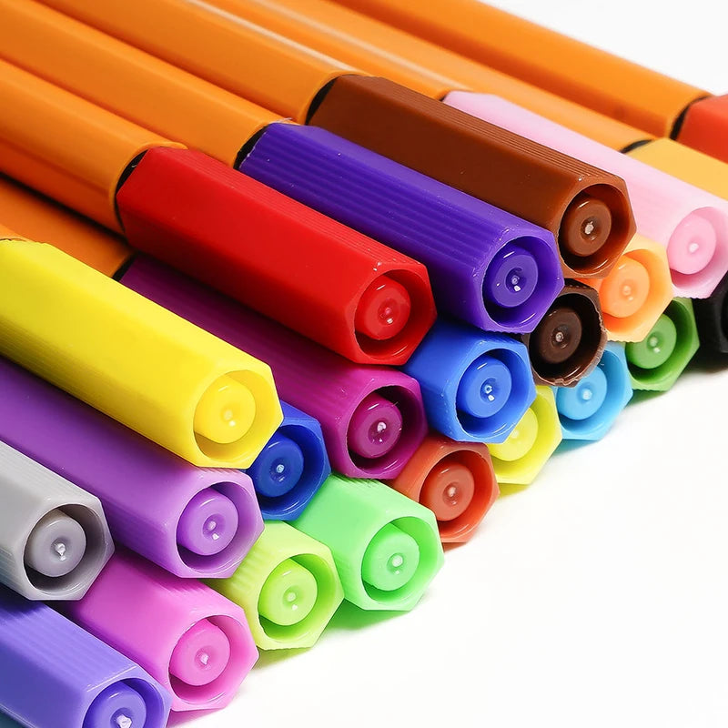 6-24Pcs Colorful Fine Liner Marker Drawing Painting Sketch Manga Micron Fineliner Pen School Office Stationery Art Supplies