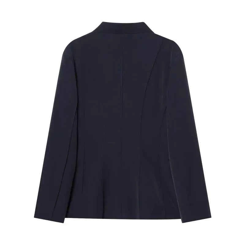 ETJ 2025 women's new fashion design three-dimensional cut high collar slim suit jacket & matching casual trousers