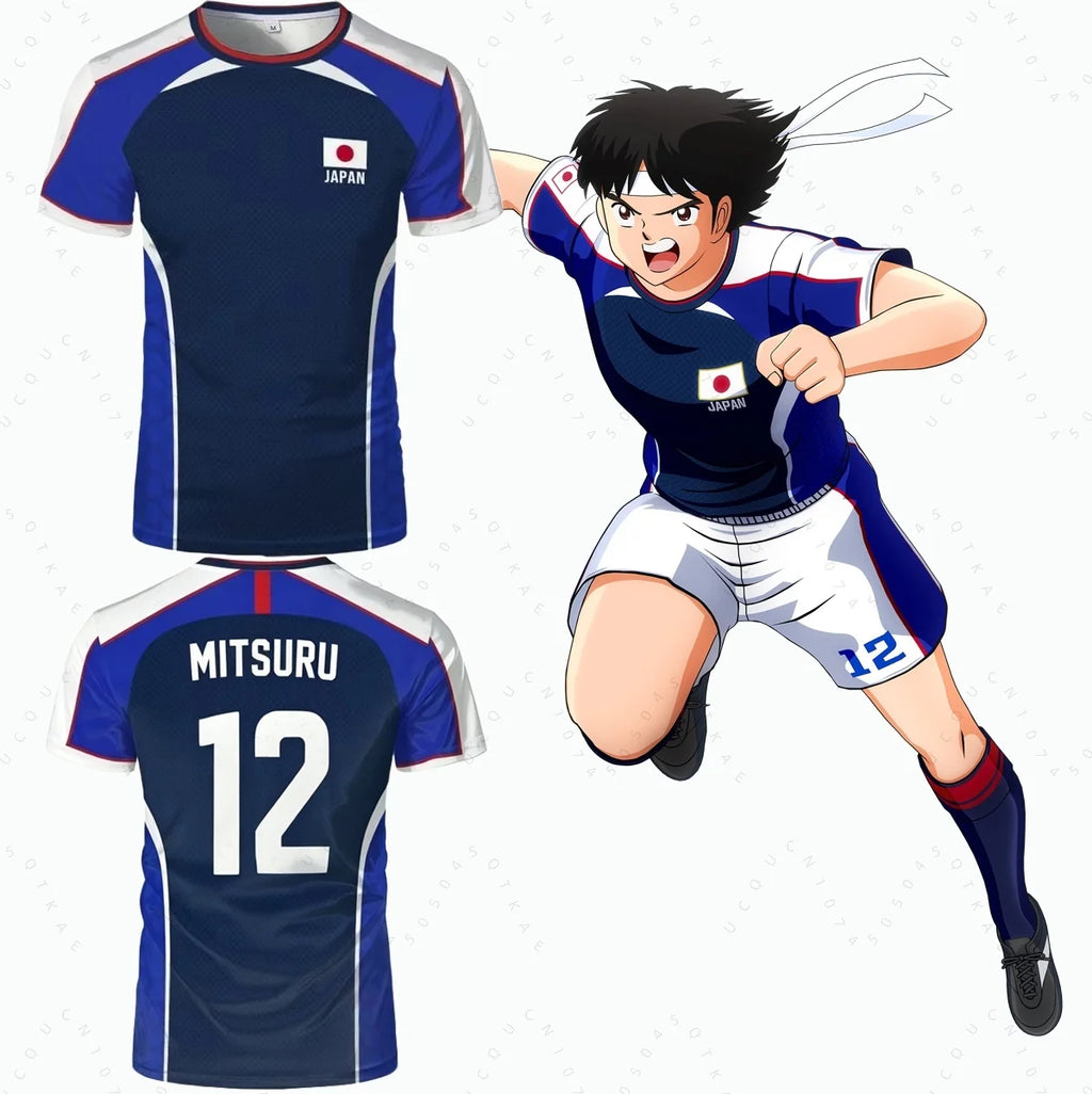 Piece Outfit Children Tracksuit Captain Tsubasa Football No.10 Print T Shirts Can Choose T-Shirts Or Shorts Kids Adult Clothes