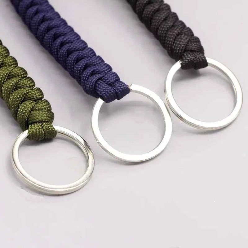 Emergency Escape Parachute Rope Woven Steel Ball Self-defense Ball Hand Woven Multifunctional Parachute Rope Woven Keychain