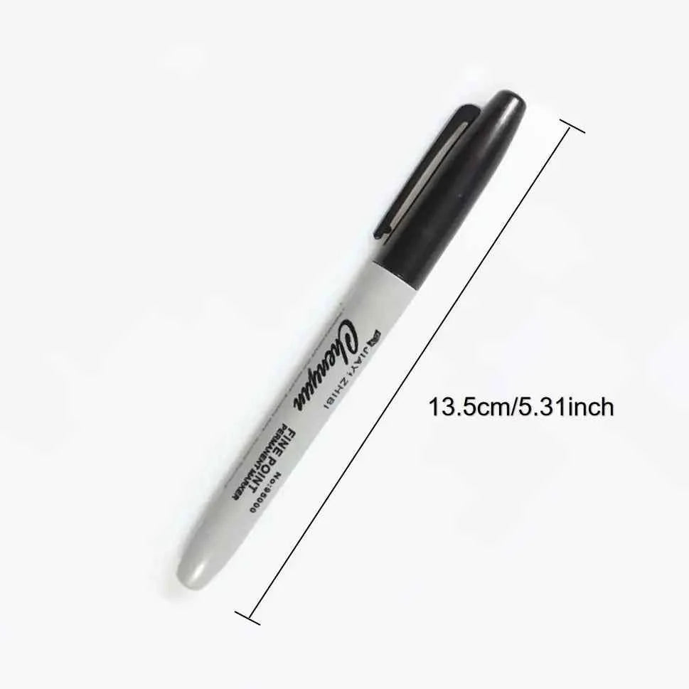 12pcs Black Permanent Marker Pens, Fine Tip, Waterproof, Quick Drying