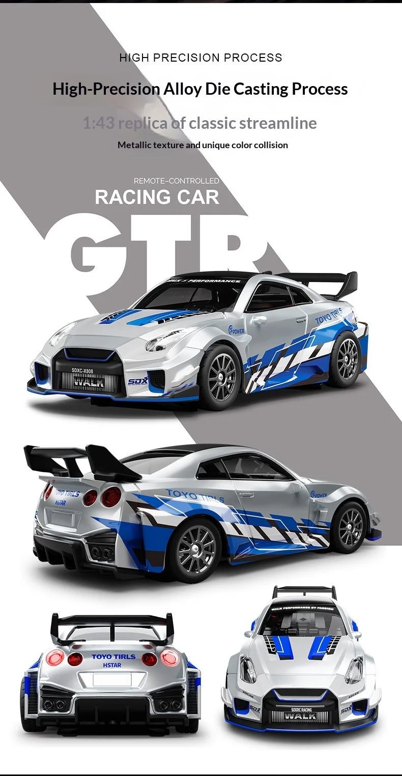 Mini Alloy RC Car 1:43 High-Speed Drifting Sports Car Boys Toy Four-Wheel Drive Simulation Race Car Remote Control Vehicle
