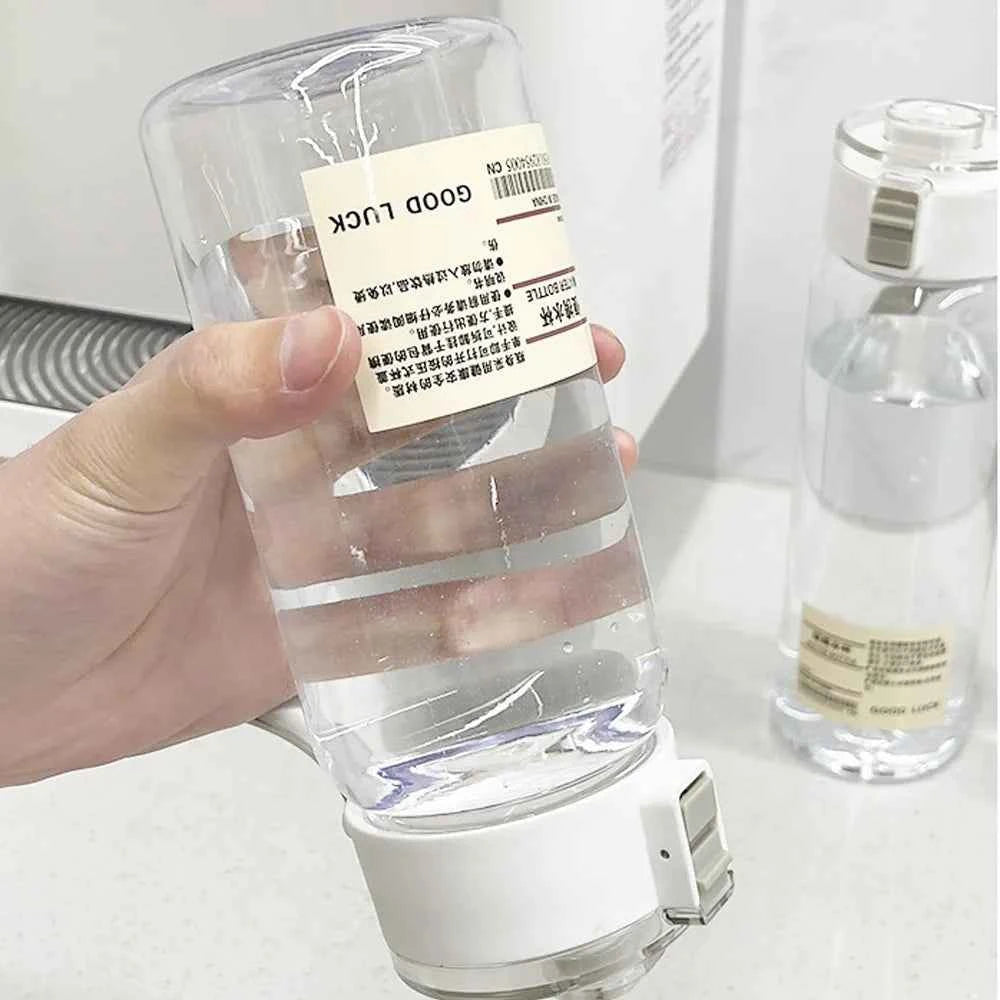Portable Transparent Kawaii Water Bottle Sports Water Cup Plastic Handy Cup Outdoor Travel Office Essential Water Bottle ]Cup