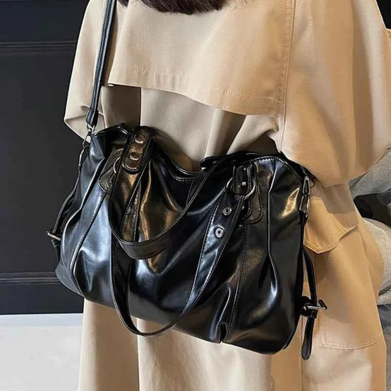 Fashion Classic Versatile Commuter Shoulder Bag Large Capacity Retro Handbags Travel Tote Bags Zipper Opening Women Shopping Bag