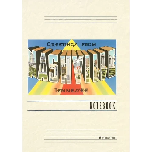 Vintage Lined Notebook Greetings from Nashville, Tennessee - Paperback