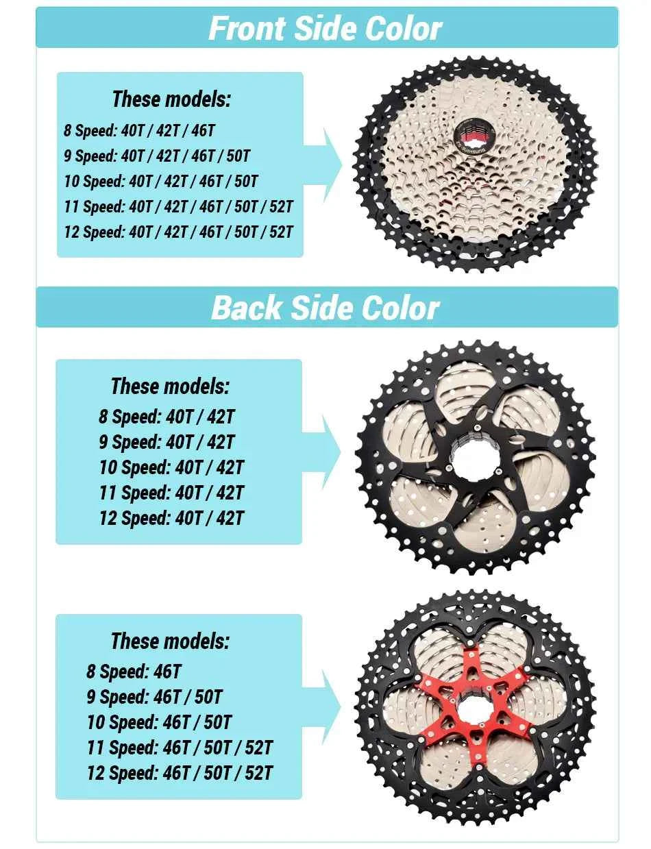 SUNSHINE Bicycle Cassette 8/9/10/11/12Speed Freewheel HG Structure Sprocket 32/36T/40T/42T/46T/50T/52T Flywheel For SHIMANO/SRAM