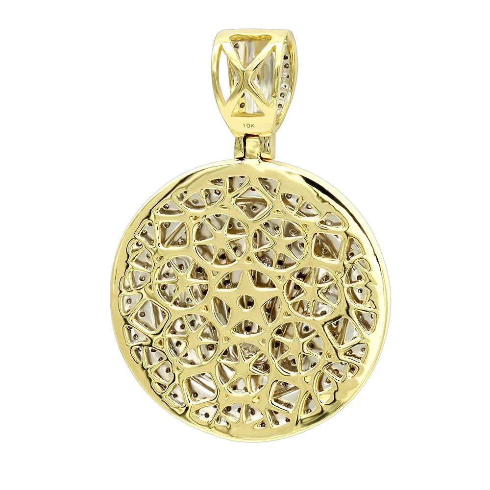 Natural Crown Diamond Hip Hop Pendant for Men's 14k Gold 1.60 Carat Round Brilliant Cut SI1-SI2 Clarity in Fine Jewelry