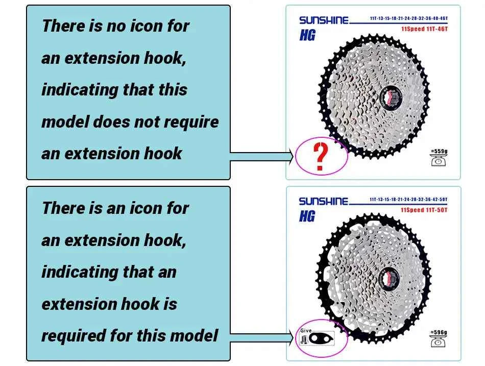 SUNSHINE Bicycle Cassette 8/9/10/11/12Speed Freewheel HG Structure Sprocket 32/36T/40T/42T/46T/50T/52T Flywheel For SHIMANO/SRAM