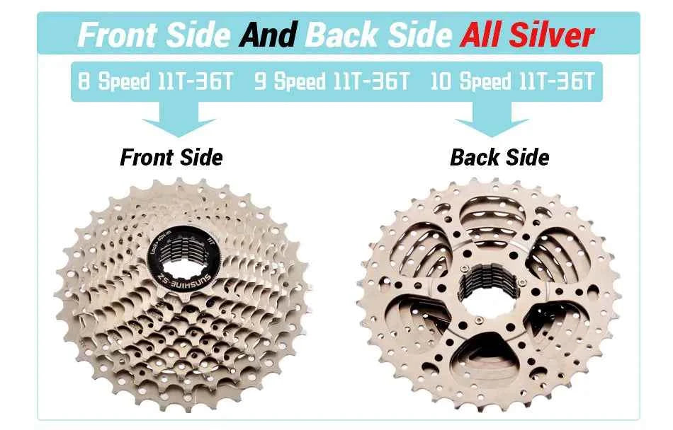SUNSHINE Bicycle Cassette 8/9/10/11/12Speed Freewheel HG Structure Sprocket 32/36T/40T/42T/46T/50T/52T Flywheel For SHIMANO/SRAM