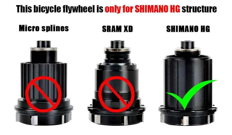 SUNSHINE Bicycle Cassette 8/9/10/11/12Speed Freewheel HG Structure Sprocket 32/36T/40T/42T/46T/50T/52T Flywheel For SHIMANO/SRAM