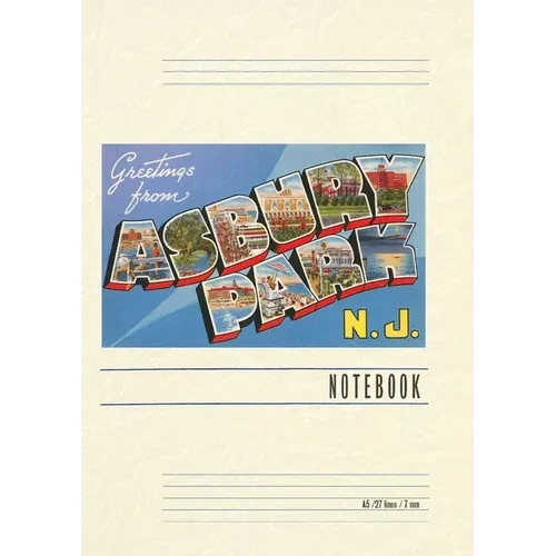 Vintage Lined Notebook Greetings from Asbury Park, New Jersey - Paperback