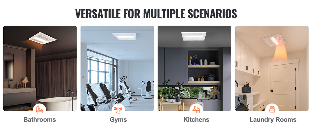 SucceBuy Bathroom Exhaust Fan 80/110CFM High-Efficiency Ventilation 1.5sones Low Noise Operation Energy-Saving Bathroom Ceiling