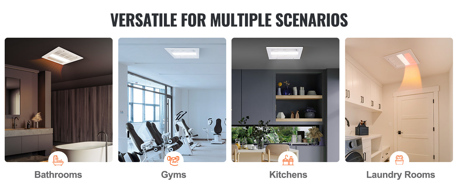 SucceBuy Bathroom Exhaust Fan 80/110CFM High-Efficiency Ventilation 1.5sones Low Noise Operation Energy-Saving Bathroom Ceiling