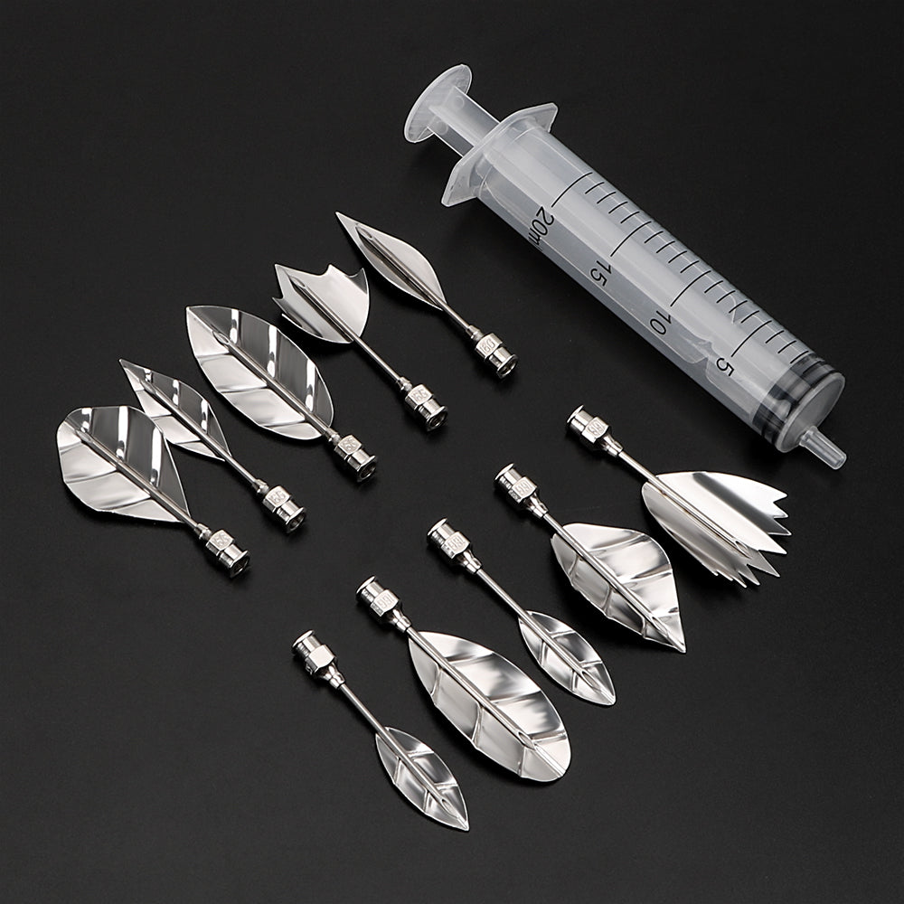 Jelly Cake Jello Gelatin Tools 3D Jelly Flower Art Tools Cake Decorating Tools 10 pcs Pudding Nozzle +1 Syringe Tools