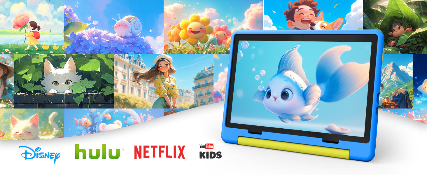 Kid Tablet Android 15 Tablet for Kids 10 inch 20GB+64GB 8-Core with Case 1TB TF Expandable for Toddler Children Parental Control