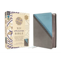 NIV Application Bible, Leathersoft, Teal/Grey, Red Letter, Comfort Print: Bringing the Ancient Message of the Bible Into Your World - Imitation Leather