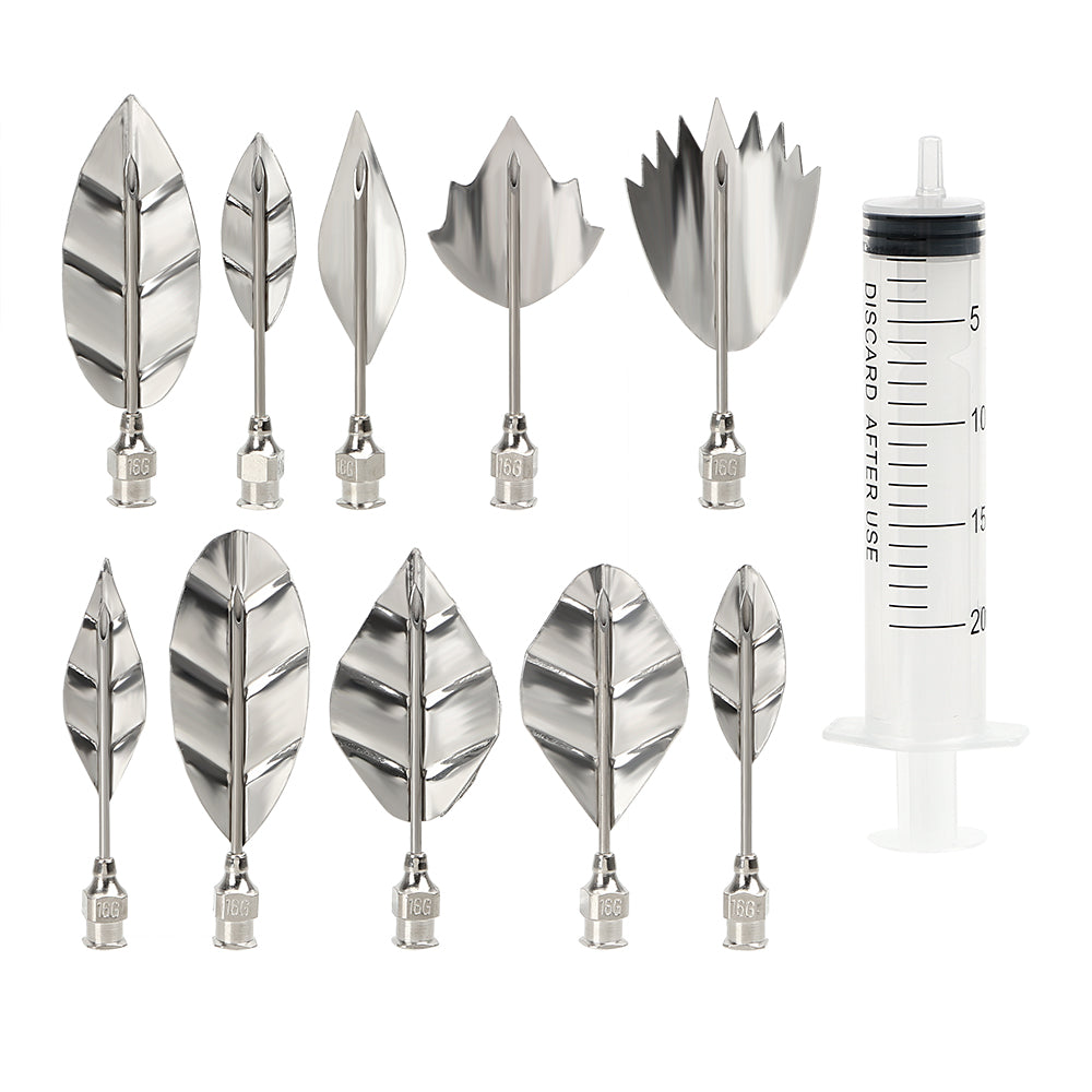 Jelly Cake Jello Gelatin Tools 3D Jelly Flower Art Tools Cake Decorating Tools 10 pcs Pudding Nozzle +1 Syringe Tools