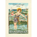 Vintage Lined Notebook Greetings from Manasquan, New Jersey - Paperback