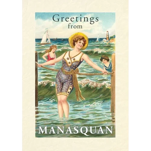 Vintage Lined Notebook Greetings from Manasquan, New Jersey - Paperback
