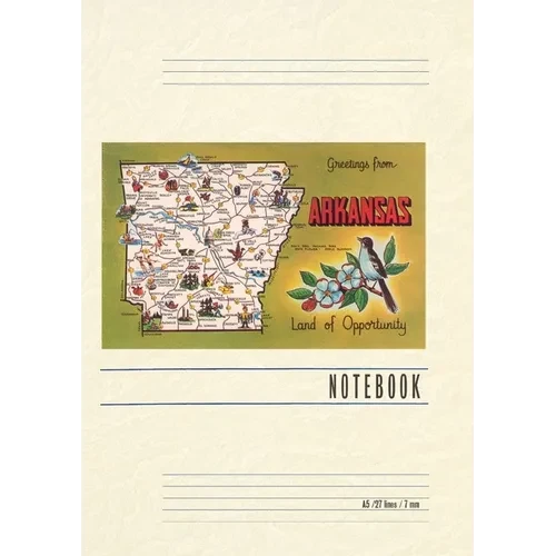 Vintage Lined Notebook Greetings from Arkansas - Paperback