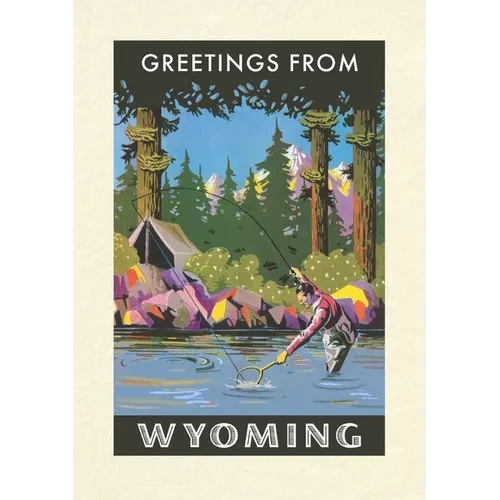 Vintage Lined Notebook Greetings from Wyoming - Paperback