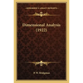 Dimensional Analysis (1922) - Paperback